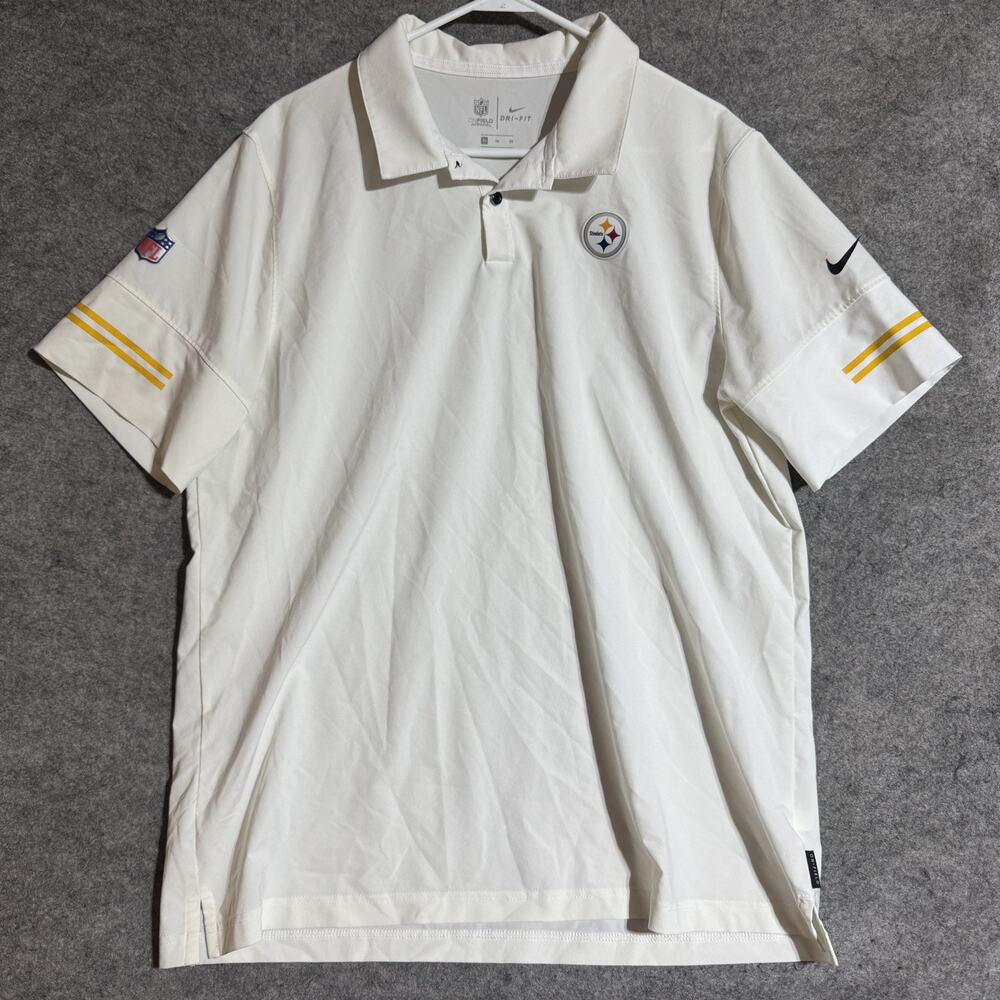 Nike White Polo Shirt with Yellow Accents